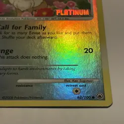 Pokemon Card - Eevee 62/100 - Stamped - Reverse Holo,=Platinum BK Promo. - Image 3