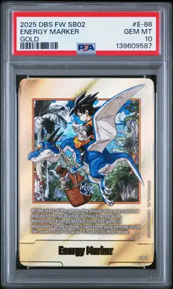 2025 DRAGON BALL SUPER CARD GAME FUSION WORLD MANGA GOLD ENERGY MARKER PSA 10 - Image 1