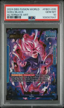 2024 DRAGON BALL SUPER CARD GAME FUSION WORLD AWAKENED PULSE GOKU BLACK PSA 10 - Image 1