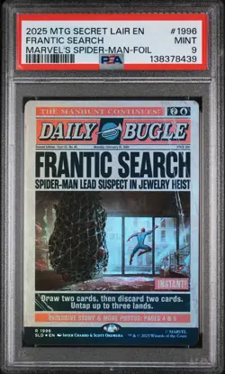 2025 MTG SECRET LAIR DROP #1996 FRANTIC SEARCH PSA 9 - Image 1
