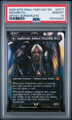2025 MTG SEPHIROTH FABLED SOLDIER/SEPHIROTH ONE-WINGED ANGEL PSA 10 - Image 1