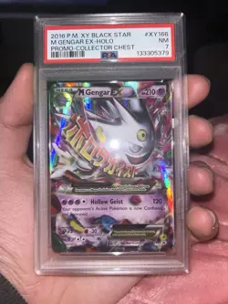 Pokemon TCG M Gengar EX XY166 Holo Black Star Promo Card PSA 7 - Image 1