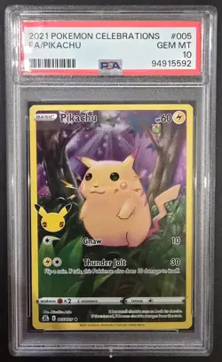 Pokemon TCG Pikachu Holo Rare Card Celebrations 005/025 Gem Mint Psa 10 - Image 1