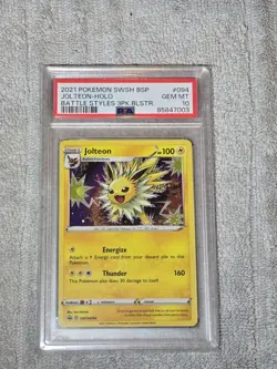 Pokemon Jolteon SWSH094 Holo Rare Black Star Promo 3 Pack Blister PSA 10 - Image 1