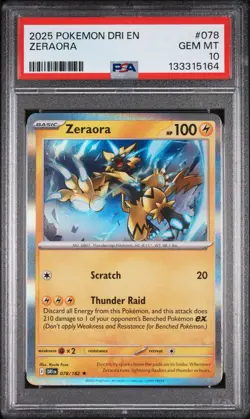 2025 Pokemon SV Destined Rivals Zeraora Holo 078/182 PSA 10 Gem Mint - Image 2