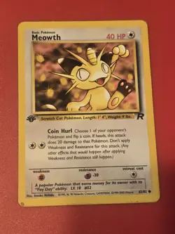 Pokemon Team Rocket Meowth 62/82 Common Non-Holo Vintage WOTC - Image 1
