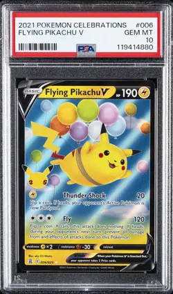2021 POKEMON CELEBRATIONS #006 FLYING PIKACHU V PSA 10 - Image 1