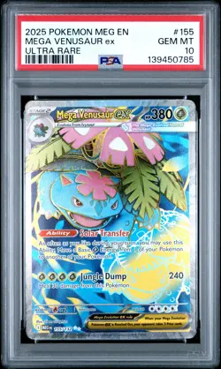 2025 POKEMON MEG EN-MEGA EVOLUTION ULTRA RARE #155 MEGA VENUSAUR EX PSA 10 - Image 1
