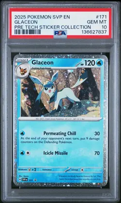 2025 POKEMON SVP PRISMATIC EVOLUTIONS TECH STICKER COLLECTION GLACEON PSA 10 - Image 1