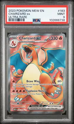 2023 POKEMON MEW EN-151 ULTRA RARE #183 CHARIZARD EX PSA 9 - Image 1