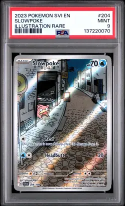 2023 POKEMON SVI EN-SCARLET & VIOLET ILLUSTRATION RARE #204 SLOWPOKE PSA 9 - Image 1