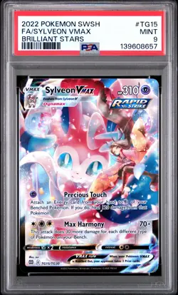 2022 POKEMON SWORD & SHIELD BRILLIANT STARS #TG15 FULL ART/SYLVEON VMAX PSA 9 - Image 1