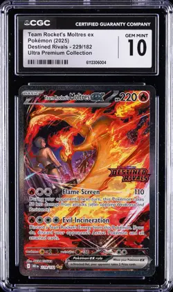 2025 POKEMON CELEBRATIONS ULTRA-PREMIUM TEAM ROCKET'S MOLTRES EX CGC 10 GEM MINT - Image 1