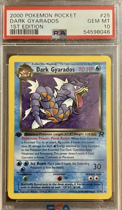 2000 Pokemon Rocket Dark Gyarados 1st Edition PSA 10 - #25 - First Ed. - Image 1