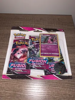 POKEMON TCG SWORD & SHIELD FUSION STRIKE 3 PACK BLISTER W/ ESPEON FACTORY SEALED - Image 1