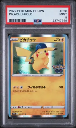 2022 POKEMON GO JAPANESE #028 PIKACHU-HOLO PSA 9 - Image 1