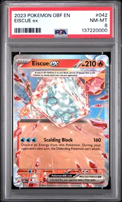 2023 POKEMON OBF EN-OBSIDIAN FLAMES #042 EISCUE EX PSA 8 - Image 1