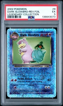 2002 POKEMON LEGENDARY COLLECTION #8 DARK SLOWBRO-REVERSE FOIL PSA 5 - Image 1