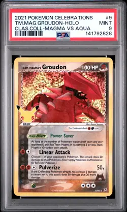 2021 POKEMON CELEBRATIONS CLASSIC COLLECTION #9 TEAM MAGMA'S GROUDON-HOLO PSA 9 - Image 1