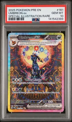 2025 POKEMON PRISMATIC EVOLUTIONS SPECIAL ILLUSTRATION RARE UMBREON EX PSA 10 - Image 1