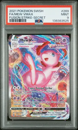 2021 POKEMON SWORD & SHIELD FUSION STRIKE SECRET #269 FULL ART/MEW VMAX PSA 9 - Image 1