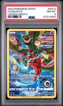 2023 POKEMON SWORD & SHIELD CROWN ZENITH #GG12 FULL ART/DEOXYS PSA 8 - Image 1