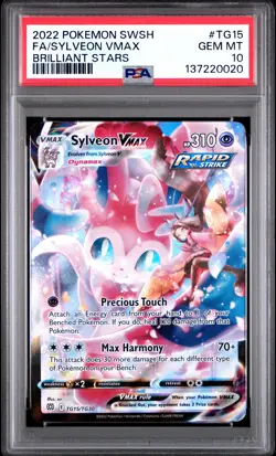 2022 POKEMON SWORD & SHIELD BRILLIANT STARS #TG15 FULL ART/SYLVEON VMAX PSA 10 - Image 1