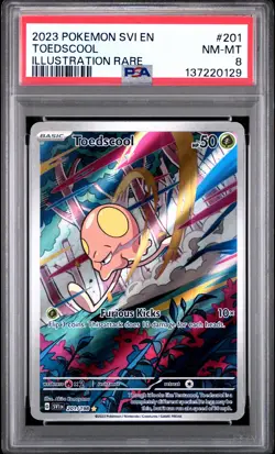 2023 POKEMON SVI EN-SCARLET & VIOLET ILLUSTRATION RARE #201 TOEDSCOOL PSA 8 - Image 1