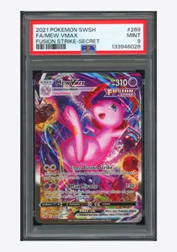 Pokemon PSA 9 Mew VMAX Secret Rare 2021 269/264 Fusion Strike English - Image 1