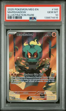 2025 POKEMON MEG EN-MEGA EVOLUTION ILLUSTRATION RARE #146 MARSHADOW PSA 10 - Image 1