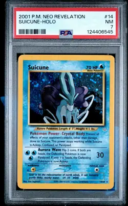 2001 POKEMON NEO REVELATION #14 SUICUNE-HOLO PSA 7 - Image 1