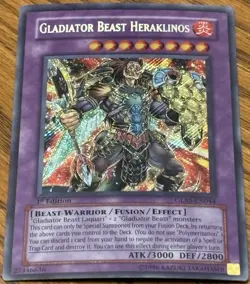 Yugioh Gladiator Beast Heraklinos GLAS -EN044 1st Edition Secret Rare NM/VLP 🔥 - Image 1