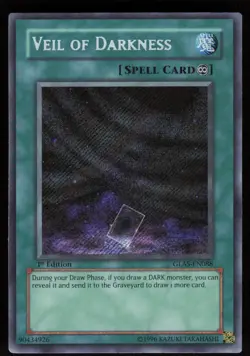 Veil of Darkness GLAS-EN088 Secret Rare Gladiator's Assault 1st Edition Yu-Gi-Oh - Image 1