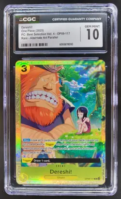 2025 ONE PIECE CCG DERESHI! RARE ALTERNATE ART OP09-117 CGC 10 B PT - Image 1