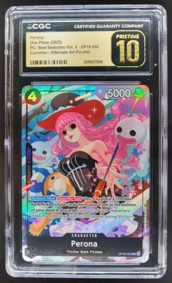 2025 ONE PIECE CCG PERONA ALT ART OP10-092 CGC 10 PRISTINE B PT - Image 1