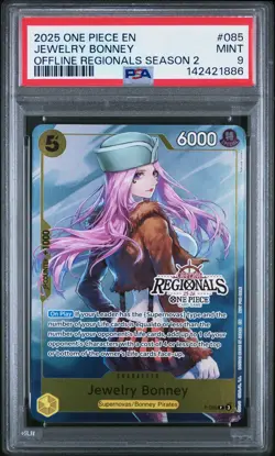 2025 ONE PIECE OFFLINE REGIONALS PACK 2025 SEASON 2 #085 JEWELRY BONNEY PSA 9 - Image 1