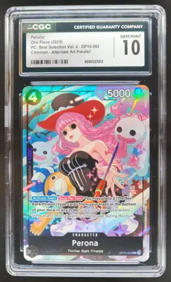 2025 ONE PIECE CCG PERONA ALT ART OP10-092 CGC 10 B PT - Image 1