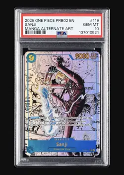 2025 One Piece The Best 2 Sanji Manga Alt Art #OP06-119 PSA 10 - Image 1