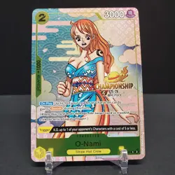 One Piece TCG O-Nami Nami OP06-101 25-26 Championship Promo Stamped 2025 Gold NM - Image 1