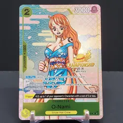 One Piece TCG O-Nami Nami OP06-101 25-26 Championship Promo Stamped 2025 Gold NM - Image 2