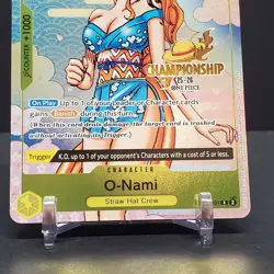 One Piece TCG O-Nami Nami OP06-101 25-26 Championship Promo Stamped 2025 Gold NM - Image 4