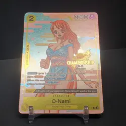 One Piece TCG O-Nami Nami OP06-101 25-26 Championship Promo Stamped 2025 Gold NM - Image 5