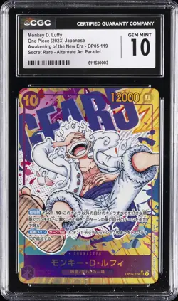 2023 ONE PIECE JPN AWAKENING OF THE NEW ERA #OP05-119 MONKEY D. LUFFY CGC 10 - Image 1