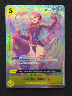 One Piece CCG Jewelry Bonney OP08-105 SR Alt Art Parallel - Near Mint - Image 1