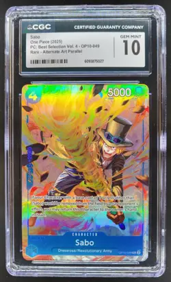 2025 ONE PIECE CCG SABO RARE ALTERNATE ART OP10-049 CGC 10 C PT - Image 1