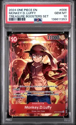 2024 ONE PIECE PROMOS TREASURE BOOSTERS SET #006 MONKEY D. LUFFY PSA 10 - Image 1
