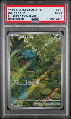 Bulbasaur Pokemon Illustration Rare Mew En-151 166/165 PSA 9 - Image 1