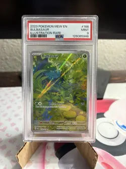 Pokemon TCG Bulbasaur Scarlet & Violet Holo Illustration Rare Card 166/165 PSA 9 - Image 1