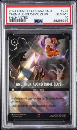 2024 DISNEY LORCANA INTO THE INKLANDS ENCHANTED AND THEN ALONG CAME ZEUS PSA 10 - Image 1
