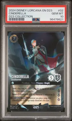 2024 DISNEY LORCANA EN D23-D23 EXPO PROMO #02 CINDERELLA - STOUTHEARTED PSA 10 - Image 1